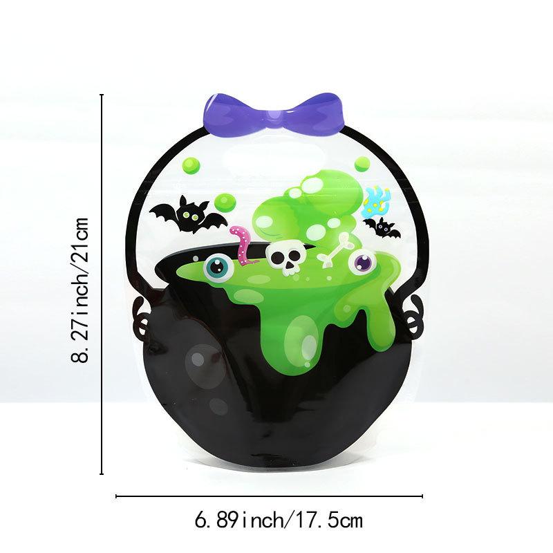10/20 Pièces Sacs Cadeaux Halloween Poches Sacs à Bonbons en Plastique Chaudron Citrouille Halloween Enfants Fête Cadeau Sacs à Main