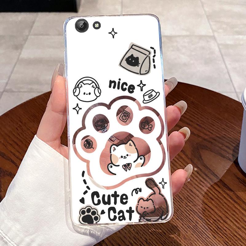 Casing For Vivo Y69 1714 / Y71 Y71A Y71i 1801 1724 Phone Case Transparent Soft Silicone Aesthetic Cute Cat Cartoon Back Cover
