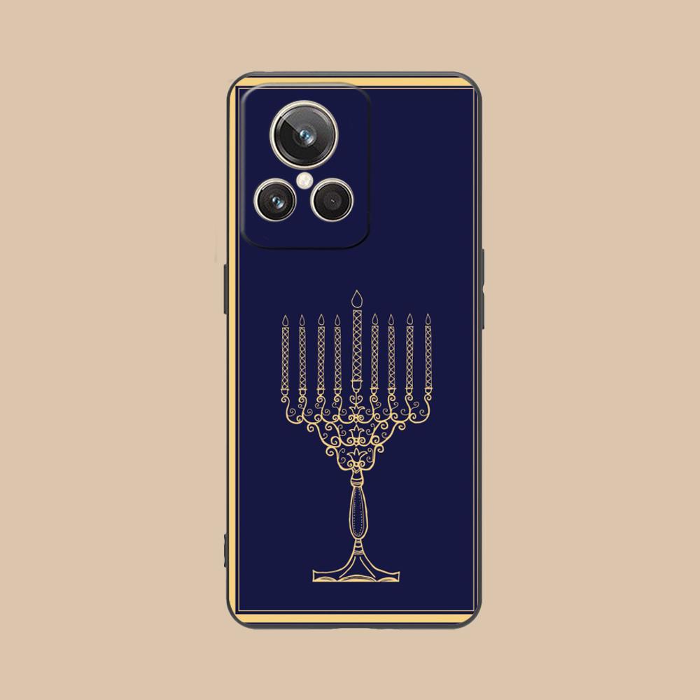 Jewish Hanukkah Mobile Phone Case for Realme 15 14 13 12 11 10 9 Pro Plus T I Lite 5G Colorful Printing Cover Luxury Smartphone