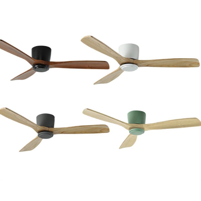 Living Room Bedroom Solid Wood Ceiling Fan Creative Villa Hotel Decoration Fan Nordic Minimalist Variable Frequency Fan