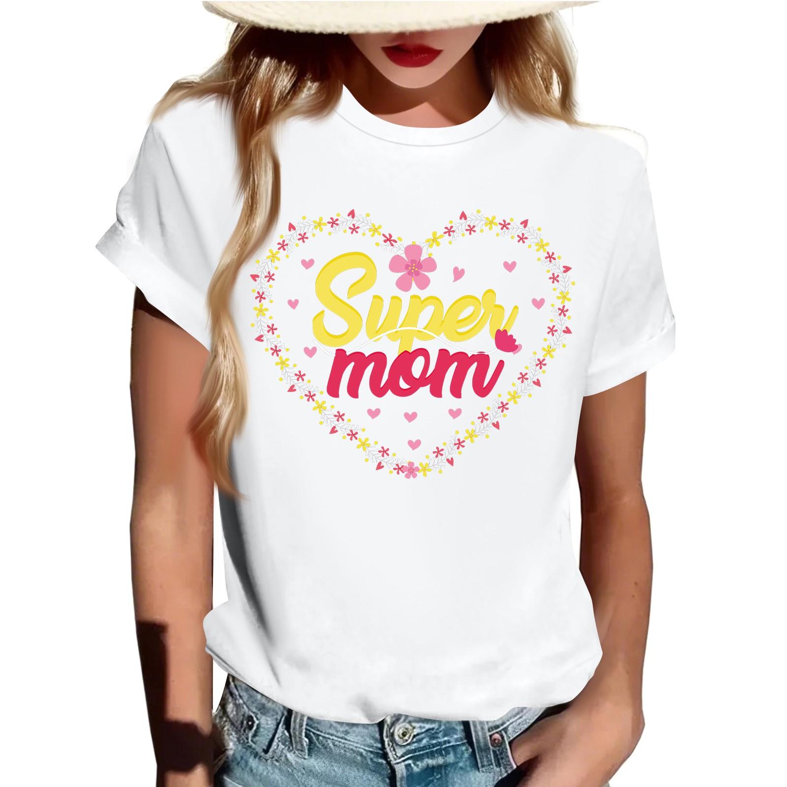 

Взрослые Повседневные Ежедневные Круглый вырез с принтом Короткие рукава Футболка Топ с буквами XL белый