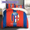 Bologna FC Pattern Bedding Quilt Set  Home Decoration  Gift (1 * duvet cover + 2 * pillowcase  without core).xwn