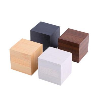 Modern Wooden Cube Digital LED Thermometer Timer Calendar Desk Alarm Clock