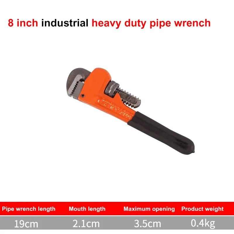 

Сверхпрочный прямой трубный ключ 8/10/12/14/18 дюймов сантехнические монтажные плоскогубцы гаечный ключ универсальный с большим отверстием регулируемый зажим