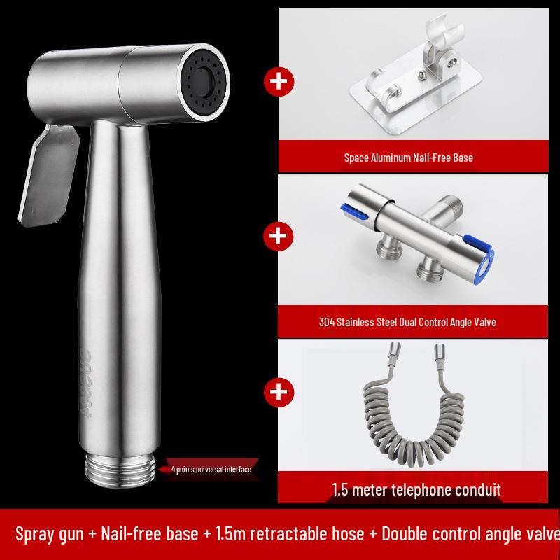 High-Pressure 304 Stainless Steel Bidet and Toilet Sprayer Set