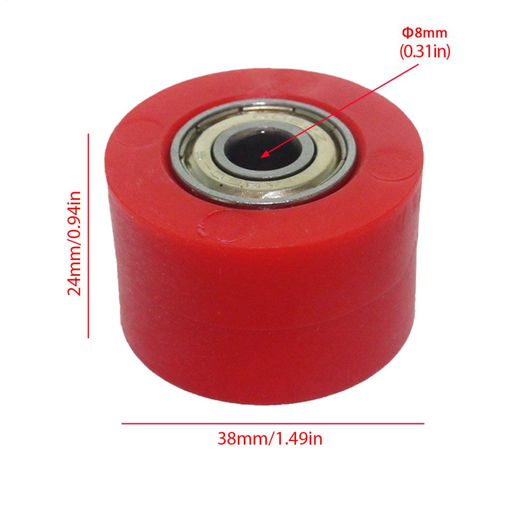 8mm Chain Roller Tensioner Pulley Wheel Guide Motorcycle Chain Roller Tensioner Universal For Street Bike Motocross ATV