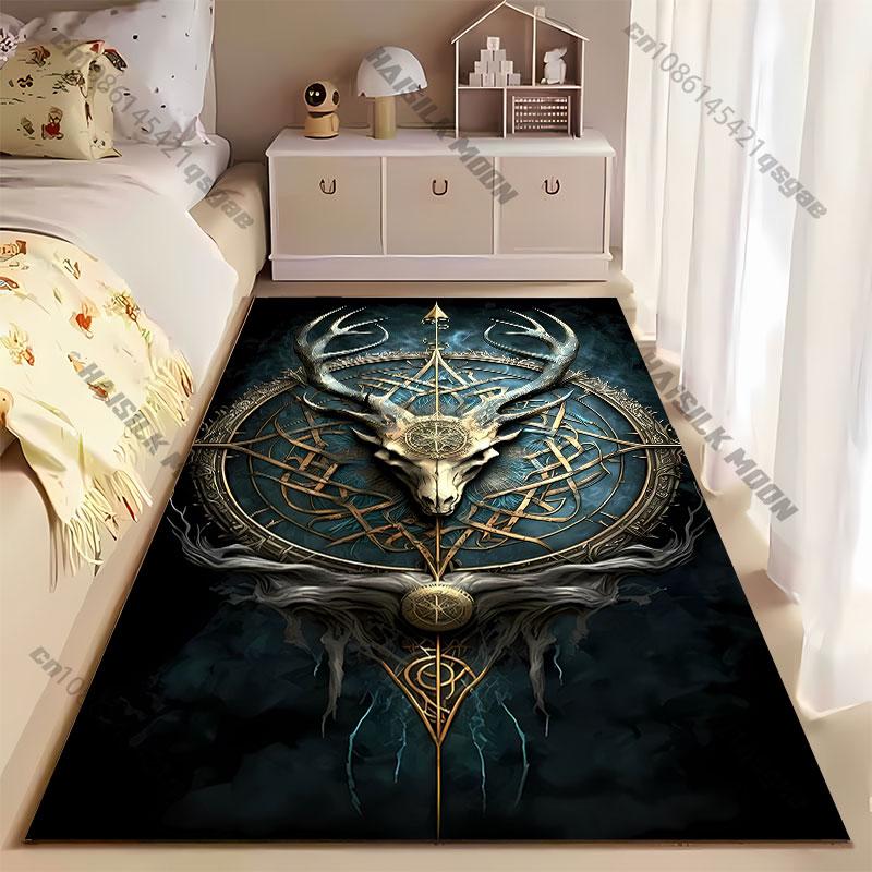 Mystical Antlers Symbolism Intricate Design Carpet Yoga Living Room Room Decor Children's Crawling Mat Doormat Area Rug