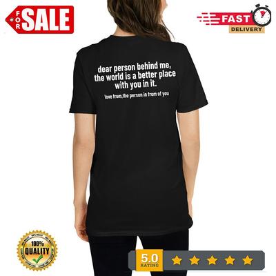 Liebe Person hinter mir Freundliches T-Shirt Liebeszitat Nachricht Grafik-T-Shirts Geschenk