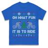 Oh What Fun It Is To Ride Bicycle Christmas T Shirt Funny Bike Cycling Xmas Tee