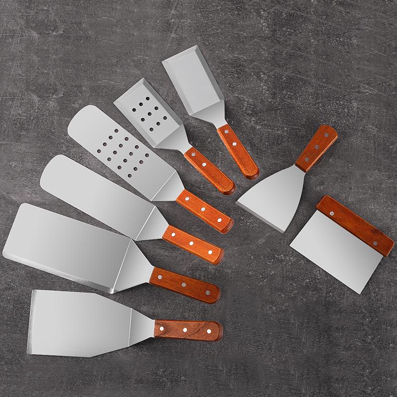 Stainless Steel Spatula Set: Kitchen, Hamburger, Frying, Teppanyaki, and Barbecue Tools
