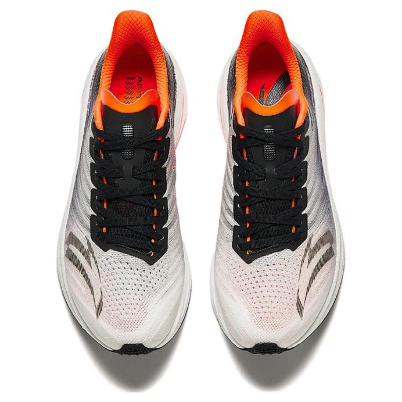 Anta MACH 4.0 Cushioning Slip Resistant Rebound Low top Casual Running Shoes Men's White Black Orange Sneakers 112425583-4