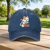 RaUnisex Cat Hand Wash Baseball Cap  Unisex Casual Dad Hat Retro Streetwear for Outdoor Travel  Daily Wear