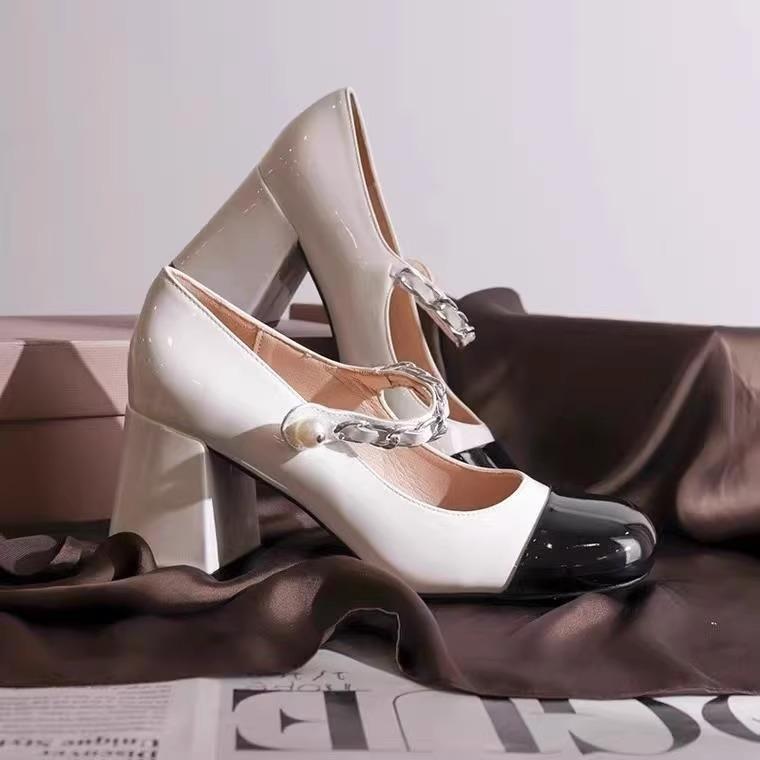 

Белые туфли на платформе и каблуках для женщин Мэри Джейн Туфли в стиле Лолиты на платформе и высоком каблуке для девочек Туфли в японском стиле для колледжа 34 белый