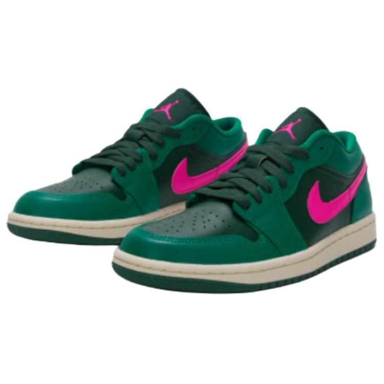 Air Jordan 1 Low Malachite Pink Blast Women Sneakers Green Coconut-Milk Fir DC0774300