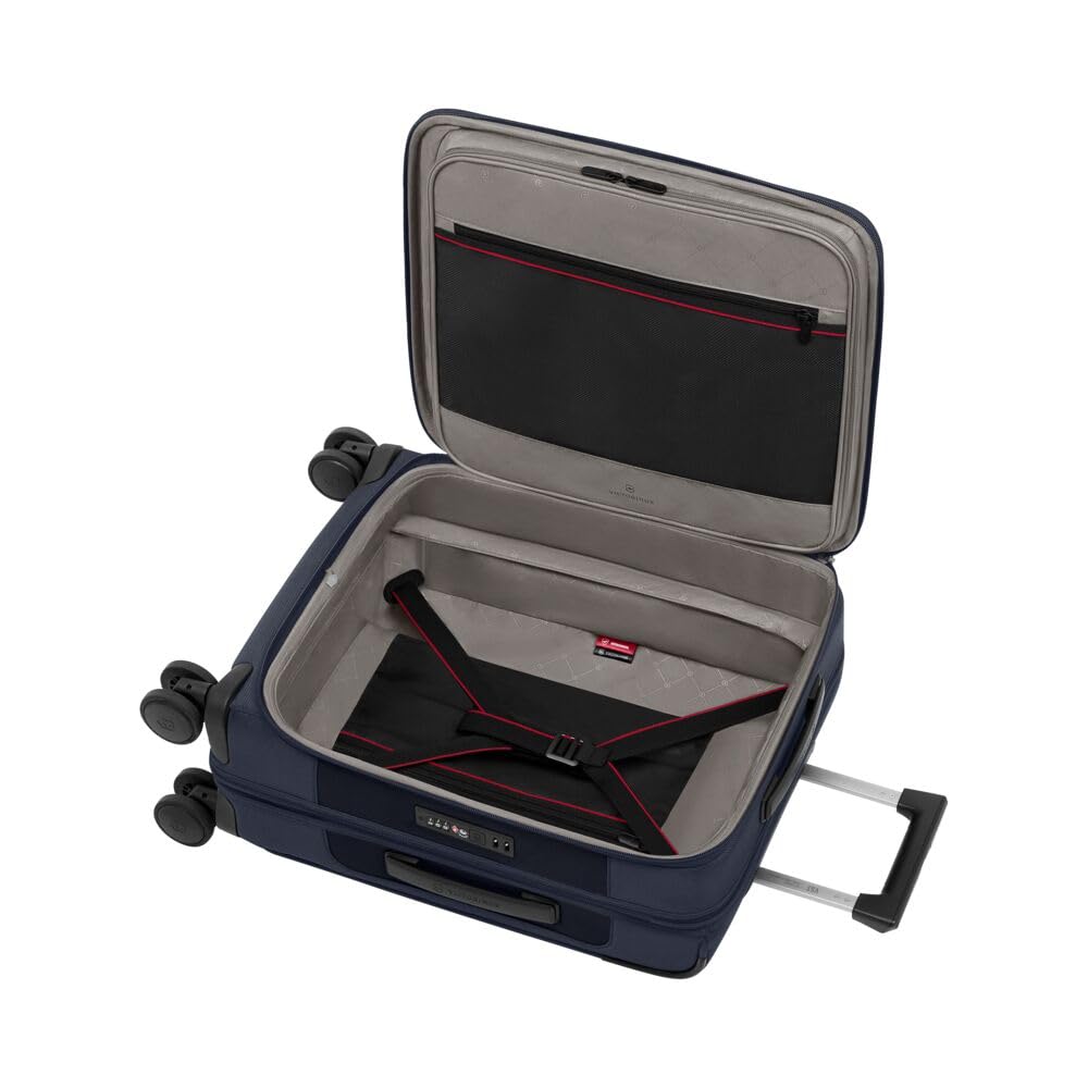 Victorinox Werks Traveler Global Suitcase with 8 Includes Laundry Garment TSA ID Expandable Navy Ideal for and Overseas Product 653658 7.0 Carry-On