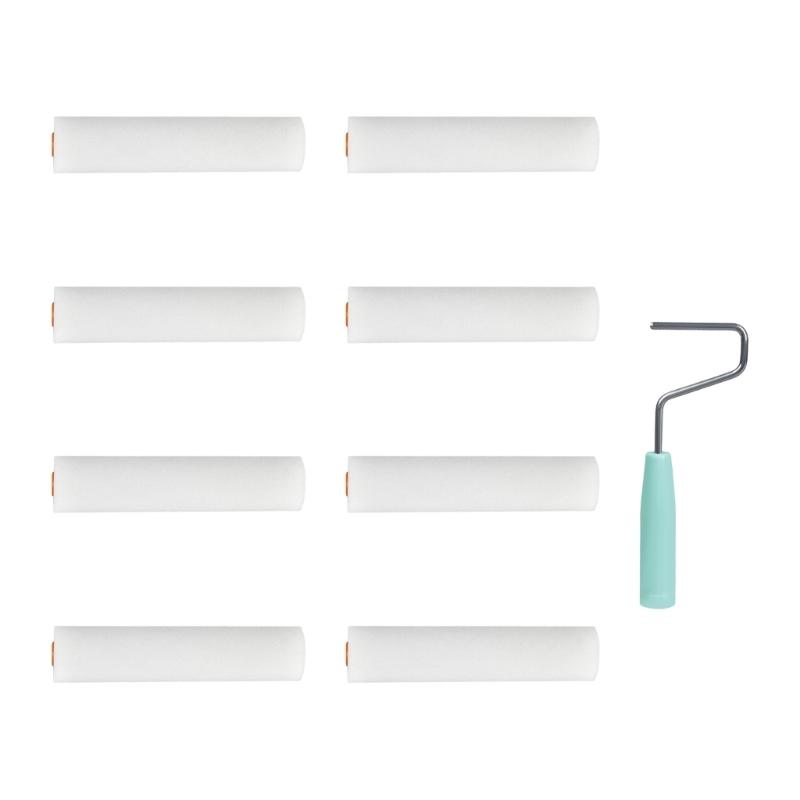 9pcs Mini Foam Roller Set Water Bases Paint Roller Detail Painting Roller Tool for Home Improvement & Craft Projects