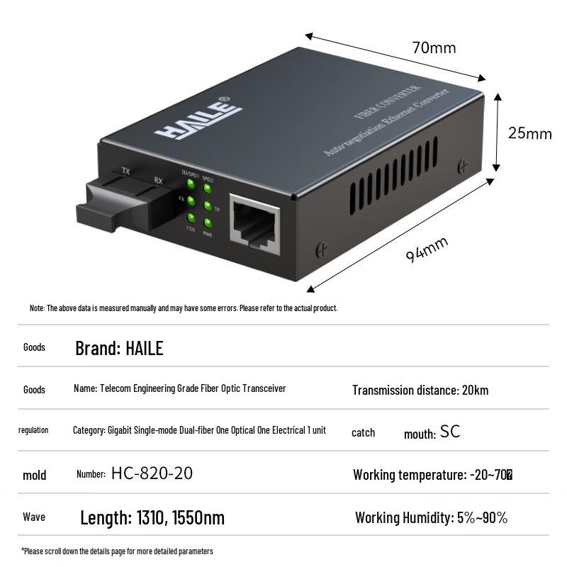 HAILE Gigabit Fiber Optic Transceiver