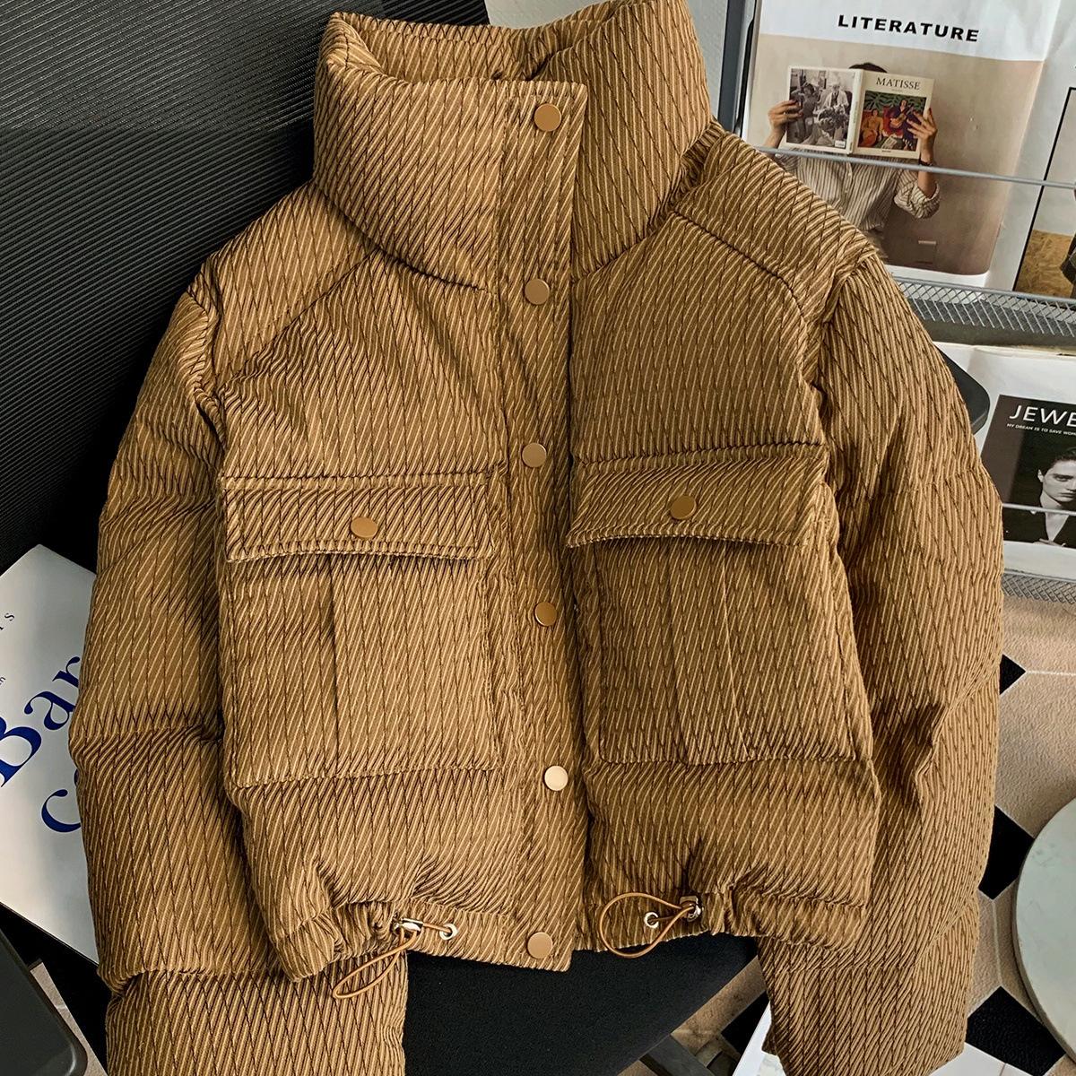 

Зимние парки женские большие карманы пуховик толстая хлопковая куртка пуховик хлопковая куртка винтажная верхняя одежда свободного покроя L коричневый