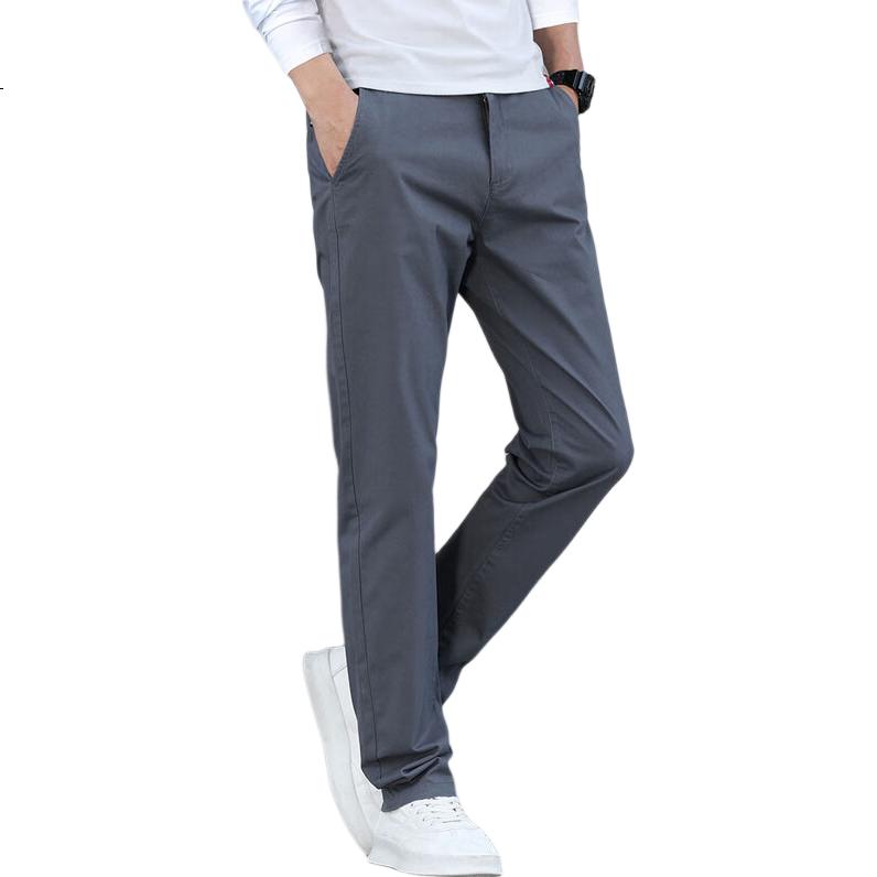 ROMON Casual Pants for Men, Spring Trousers, Loose Straight-Leg Business Versatile Men's Pants, Long Pants, Dark Gray, Size 36