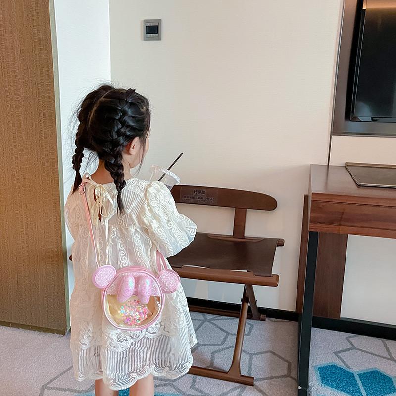 Adorable Fashionable Kids Crossbody Mini Sequin Coin Purse With Bow Design