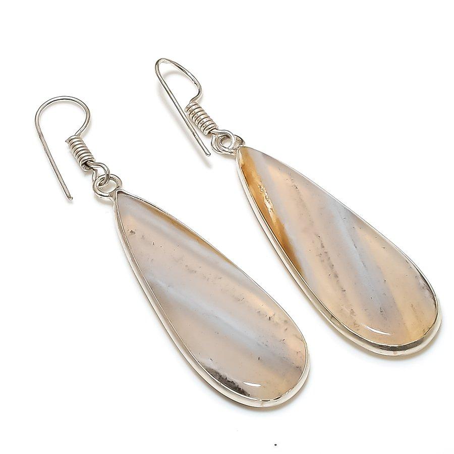 Natural Owhyee Opal Gemstone Handmade 925 Sterling Silver Jewelry Earring 2.21" AE-13682
