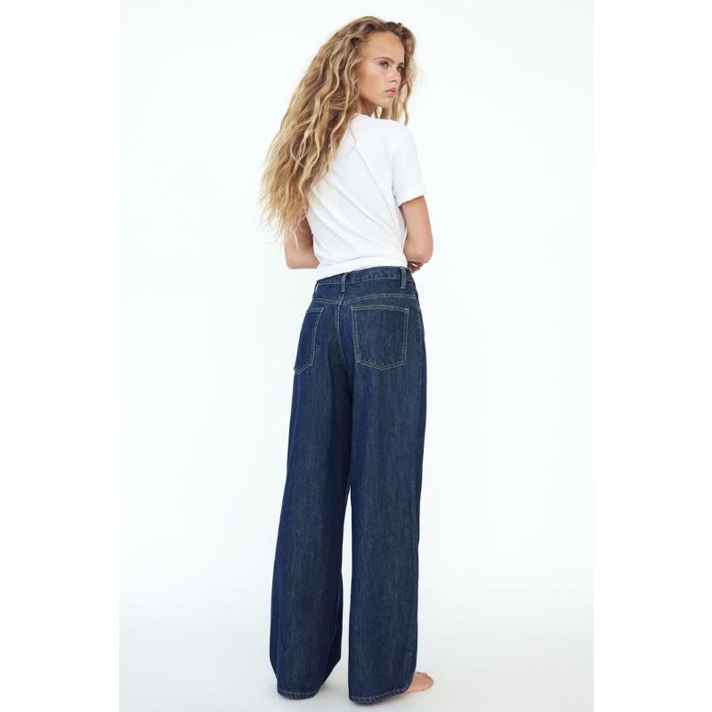 New Women's Vintage Straight Leg Jeans, Diagonal Button Detail High Waist Casual Denim Pants for Daily Wear