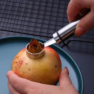 Taglia frutta melograno aperto a doppia testa creativo in acciaio inox, sbucciatore di arance da cucina, apriscatole, coltello per sbucciare gli arance, gadget