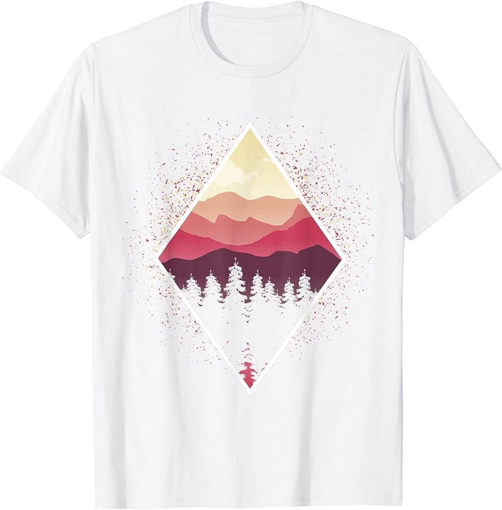 

Mountains Landscape Outdoor Trees Forest Wildlife Nature TShirt Unisex T-Shirt XL