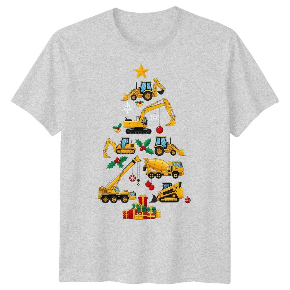 Construction Christmas Tree Holiday Unisexs TShirt Vehicles Gift