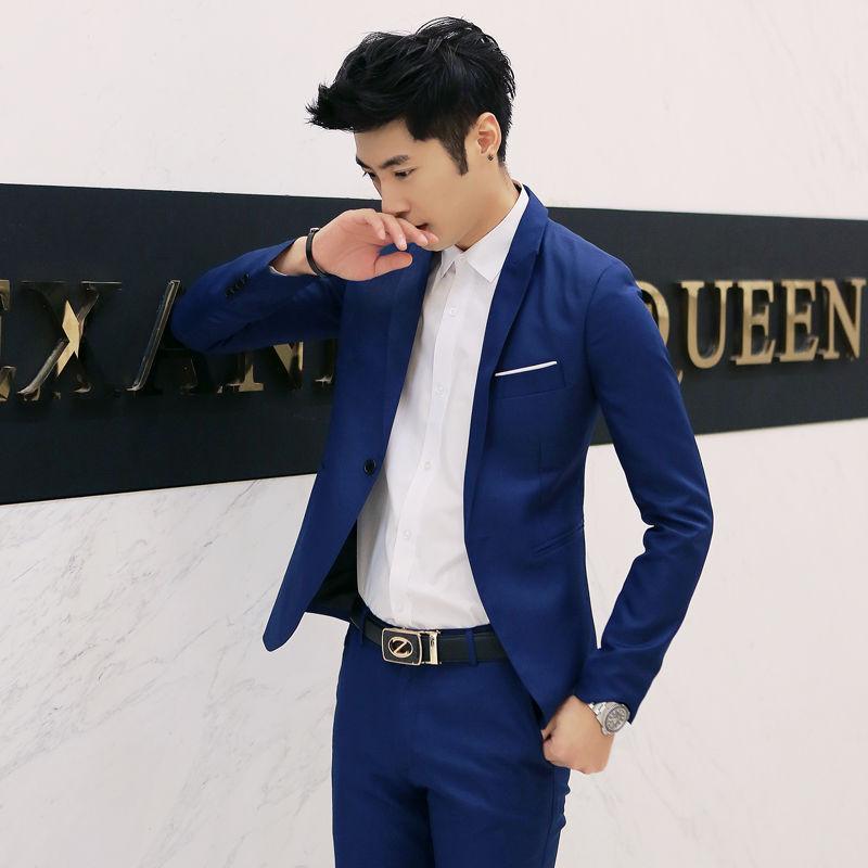 Fashion Men's Business Casual Suit European and American Slim-fitting Small Blazer