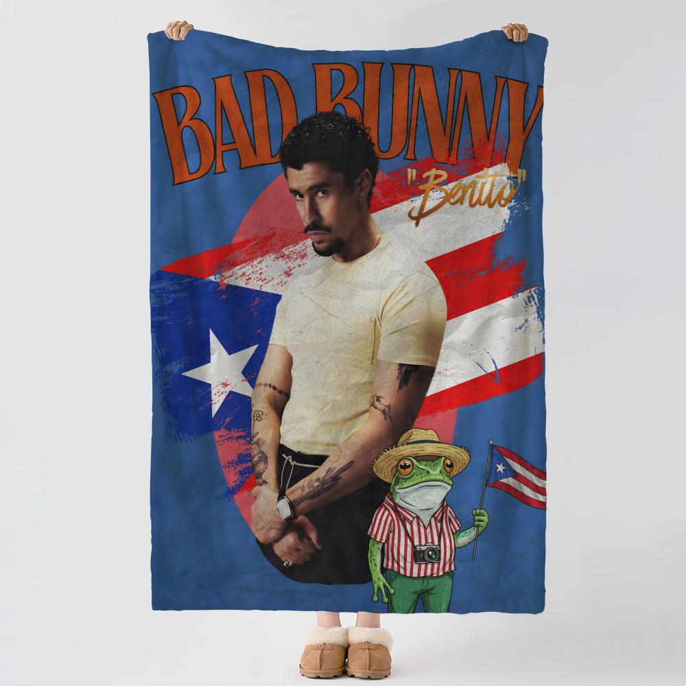 Music B-Bad Bunny-y Throw Thick Comfort Flannel Quilt, Multi-scene Use Indoor Outdoor Daily Nap