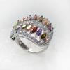 Huitan Women Leaf Shaped Rings with Marquise Colorful Cubic Zirconia CopperColor Fancy Daily Party Female Rings Trendy Jewelry