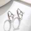 Unisex Stacked Star Hoop Earrings - Japanese & Korean Style, Versatile Daily Wear, Hollow Four-Pointed Star Ear Cuffs