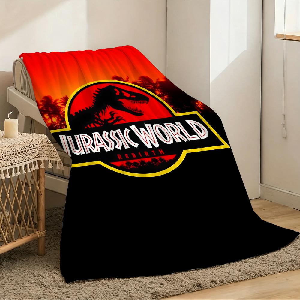 Jurassic Park Throw Lightweight 240g Flannel Blanket Soft Skin-friendly for Summer Cooling