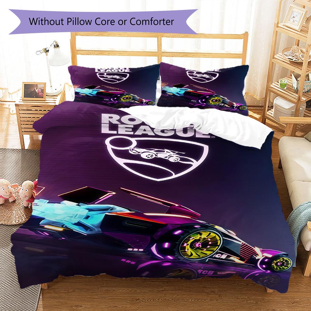 Set Copripiumino Trapuntato Rocket League Copripiumino Federa Decorazione per la Casa Regalo di Compleanno (1 * copripiumino + 2 * federa, senza nucleo)