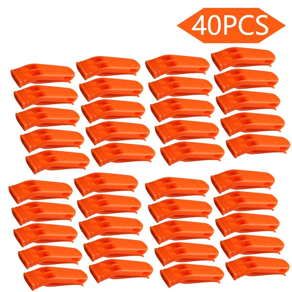 1/5/10/20/30/40pcs Survival Loud Whistle Multifunction Outdoor Emergency Whistle Double Pipe Rescue Whistle for Camping Hiking