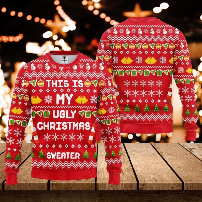 Herren 3D Weihnachtsdruck Rundhals Pullover Hoodie - Lässiges Langarm Oberteil