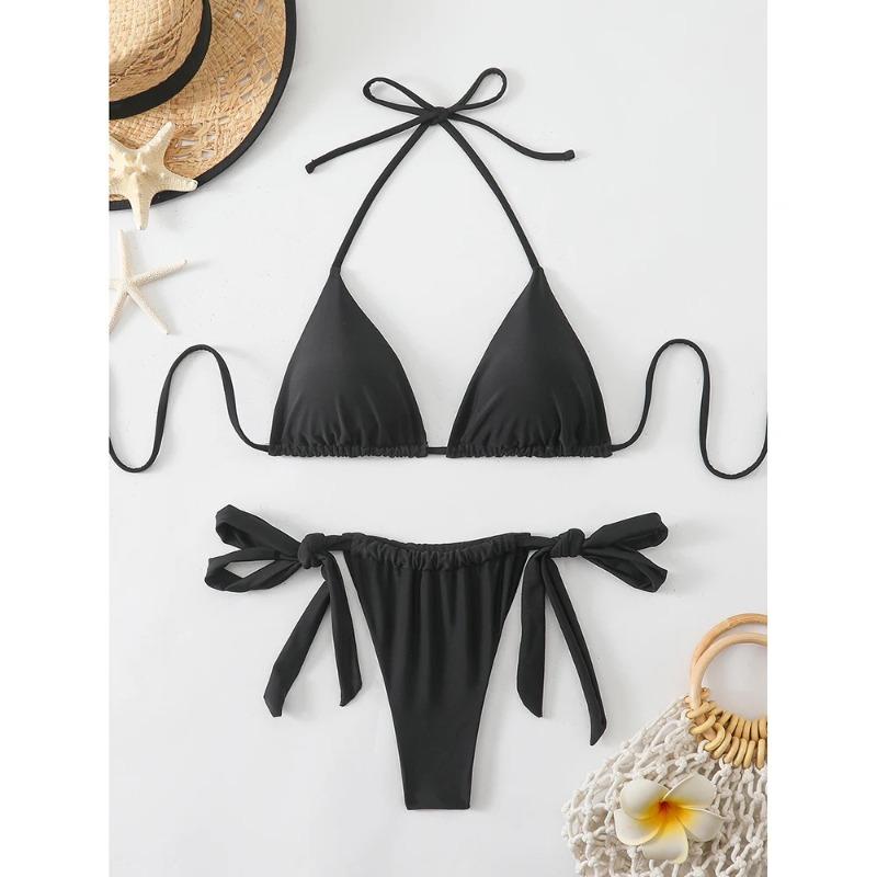 Sexy Micro Bikiny 2026 Dámské Plavky Ženské Plavky Mini Tanga Bikiny Set s Tkaničkami Biquini Plážové Oblečení Plavání pro Plavky