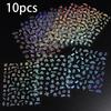 10pcs 3D Nail Art Stickers, European and American Christmas Series Snowflake Bells Moose Laser Nail Stickers, Hundreds of Nail Decorations