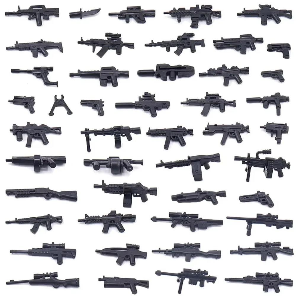 WWII Building Blocks Military Weapons Police Soldier Figure Accessories Model Brick Gun Cannon Launcher Bunker Outpost Toy X017