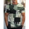 Camouflage Print Super Stretch 3D Printed T-shirt Men's Summer O Neck Loose Casual Tops Breathable Men's Short Sleeved T-shirt