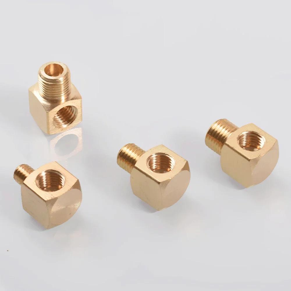 M6/8/10 1/8 1/4 3/8 Inch BSPP Female/Male Brass 90-Deg Elbow Plumbing Adapter Lubrication-Tubing Block