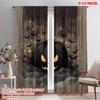 2pcs,2D Plane Printing Print Curtains Halloween Pumpkin Polyester Easy Install (without Rod) Outdoor Decorations Use for Living
