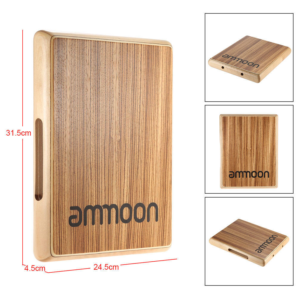 ammoon Compact Travel Cajon Flat Hand Persussion Instrument 31.5 * 24.5 * 4.5cm