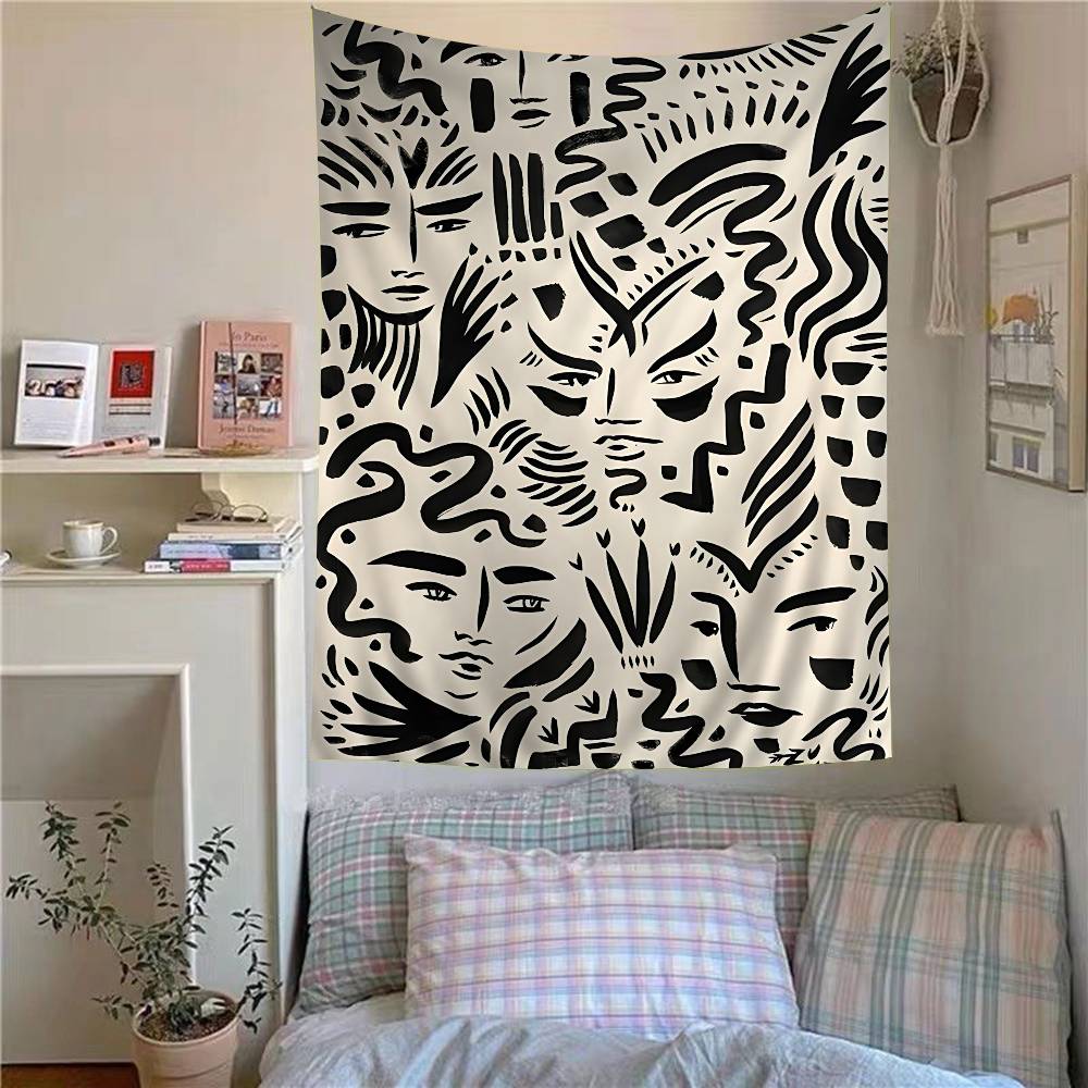 Abstract minimalist female body lines anime tapestry wall decoration home decor girls bedroom decoration