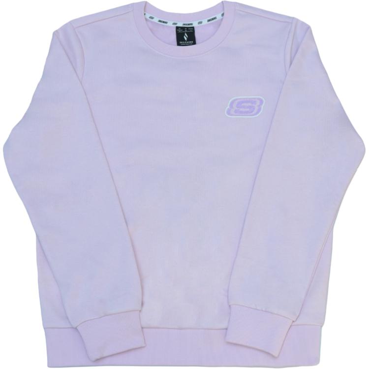 Skechers Simple Classic Small Logo Print Casual Fashion Comfortable Versatile Round Neck Pullover Long Sleeve Sweatshirt RF-L322W901-00EJ M