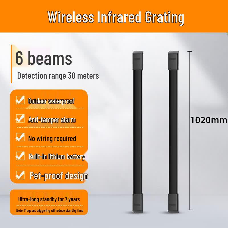 MDNG Baorui Outdoor Wireless Solar Infrared Beam Alarm CN plug (adapter included)