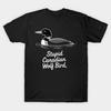 Men Black Print T-shirt Stupid Canadian Wolf Bird Funny Loon Humor No-Cut Transfer Paper Print Cotton Tshirt