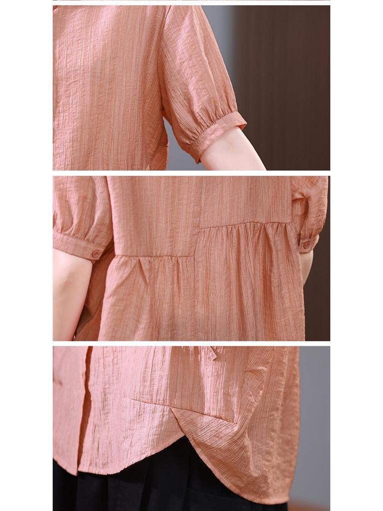 Stilvolles Tencel Damen Sommer Kurzarmhemd 2025 - Junglich, Locker, Lässiges Oberteil