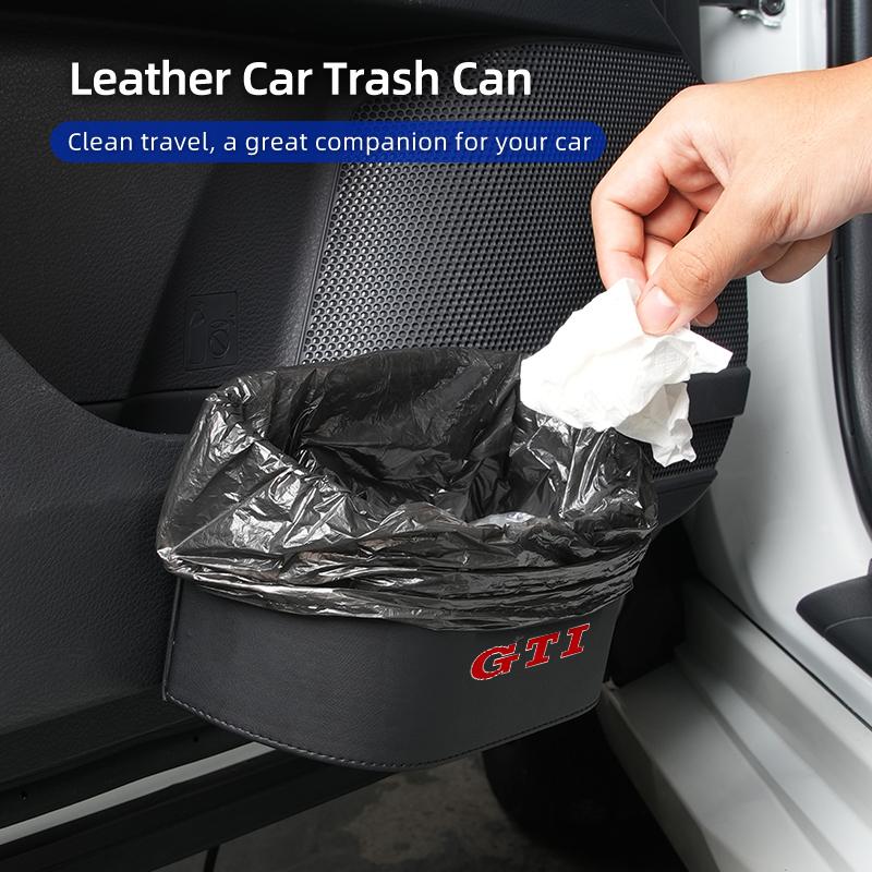 Car Trapezoidal Sloped Black Leather Door Multi-Functional Storage Compartmen For Volkswagen VW Golf 4 6 7 GTI Tiguan Passat B5 BIV1